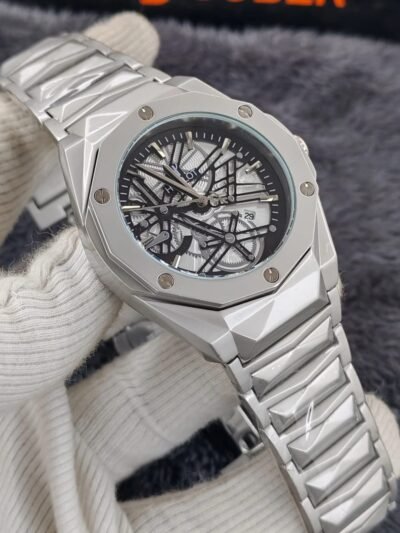 Hublot Chain (Silver Black) Skeliton Dial