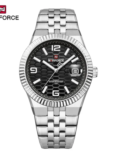 Naviforce 9277 Men's Watch - Silver Black